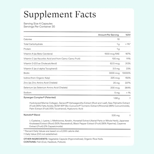 Nutrafol Women's Hair Growth Supplements, Ages 18-44, Clinically Proven for Visibly Thicker and Stronger Hair, Dermatologist Recommended - 1 Month Supply