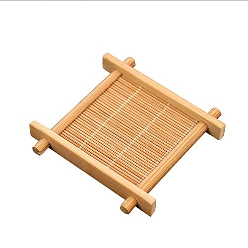 Cup Coasters 1pc Heat Insulation Saucer Bamboo Tea Cup Mat Trays Coaster Placemat Cup Tablewear Holder Dish Pot Pads Home Kitchen Accessories
