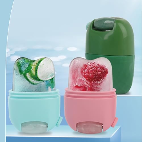 Ice Roller for Face Double Ended, Reusable Jade Roller for Face, Ice Roller for Face Women, Face Roller for Wrinkles and Lifting Skin Care Set, for Face & Eye Puffiness Relief - Blue