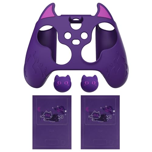 PlayVital Cute Demon Silicone Cover for Xbox Series X/S Controller, Kawaii Anti-Slip Controller Skin Grip Protector for Xbox Core Wireless Controller with Thumb Grip Caps - Purple