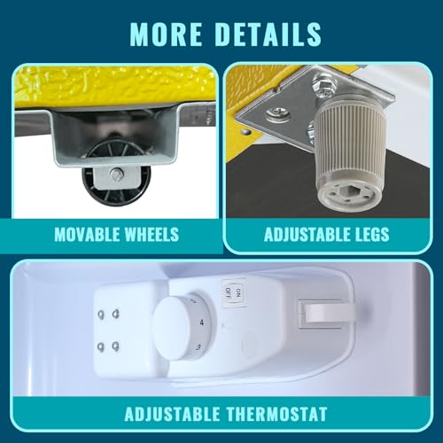 WANAI Small Refrigerator with Freezer 3.5 Cu.Ft Mini Fridge for Bedroom Dual Door Adjustable Shelves Dorm Refrigerator Suitable for Home Garage Office College Yellow