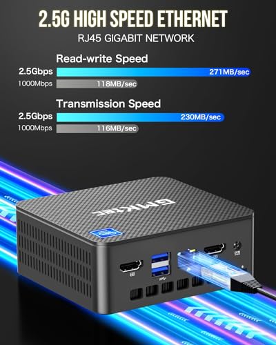 GMKtec Mini PC, Intel N100 Windows 11 Pro (3.4GHz), 16GB DDR4 1TB PCIe M.2 NVMe SSD, Desktop Computer 4K Dual HDMI Display/4x USB3.2/WiFi 6/BT5.2/RJ45 Ethernet Nucbox G3