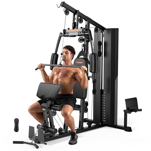 FEIERDUN Home Gym, Multi Exercise Equipment with Leg Press, Cable Machine Home Gym Equipment for Full Body Workout