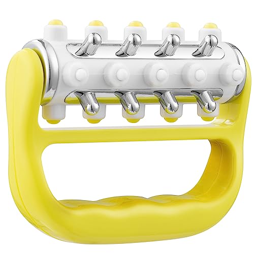 MyoRelease Lymphatic Drainage Massager (Yellow), Ultimate Fascia Release & Scar Tissue Massage Tool, Personal Handheld Massage Roller for Shoulder, Neck, Thigh, Leg & Back