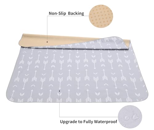 51" Splat Mat for Under High Chair/Arts/Crafts, WOMUMON Baby Washable Spill Mat Waterproof Anti-Slip Floor Splash Mat, Portable Play Mat and Table Cloth (Arrow, 51")