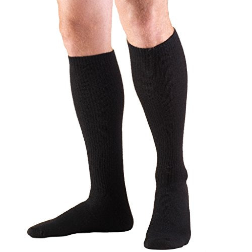 Truform Compression Socks, 20-30 mmHg, Men's Gym Socks, Knee High Over Calf Length, Black, X-Large