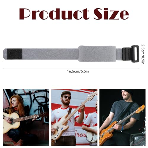 3pcs Bass Guitar String Mute Damper Guitar String Cover Adjustable Bass Mute Silencer Guitar Noise Reducer Dampener Fretboard Muting Straps Cotton Guitar Fret Wrap Mute Guitar Accessories, Gray