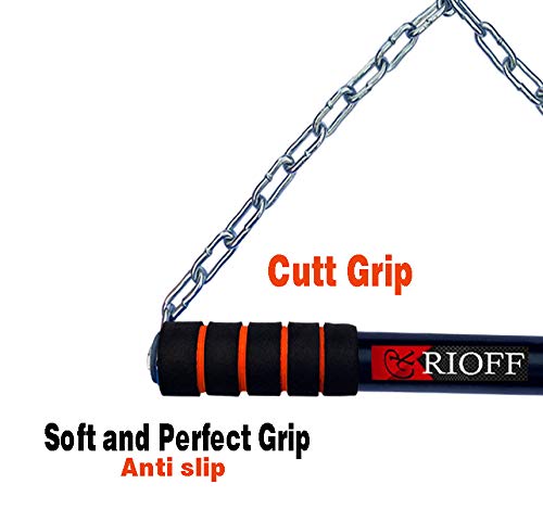 Rioff® Height Increase Pull Up Bar for ChinUps Hanging Rod for Home/Gym Use for Men Kids Boys Adults Fitted with Heavy Chain Sangal (6FT)