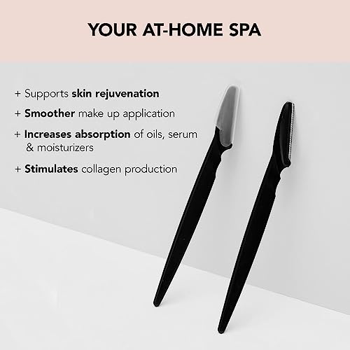 Kitsch Dermaplaning Tool - Face Razors for Women and Men, Eyebrow Trimmer & Face Shaver for Women, Facial Hair Removal for Women and Men, Dermaplane Razor for Women Face, 12 pc (Black)