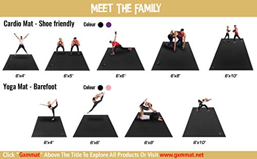 GXMMAT Extra Large Exercise Mat 10'x6'x7mm, Ultra Durable Workout Mats for Home Gym Flooring, Shoe-Friendly Non-Slip Cardio Mat for MMA, Plyo, Jump, All-Purpose Fitness