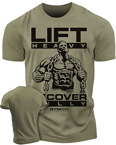Lift Heavy Recover Fully T-Shirts for Workout, Funny Gym Shirt for Men