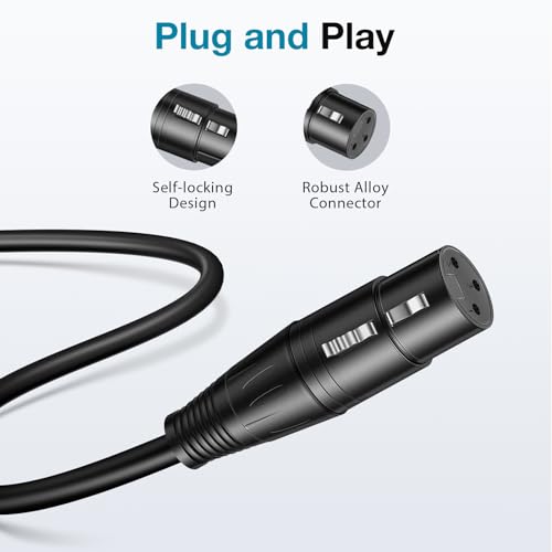 InnoGear XLR Microphone Cable 3 Feet 2 Pack Male to Female 3-Pin Balanced XLR Mic Cables Cord for Speaker Podcast Audio Mixer