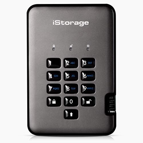 iStorage diskAshur PRO2 SSD 2TB |Secure Solid State Drive | FIPS Level 3 certified | Password protected | Dust/Water-Resistant | Hardware encryption