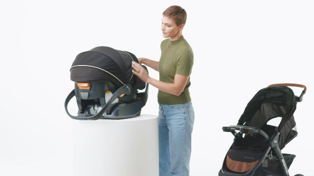 Chicco Bravo Primo Trio Travel System, Quick-Fold Stroller with Chicco KeyFit 35 Zip Extended-Use Infant Car Seat and Stroller Combo | Springhill/Black