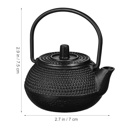 Ipetboom Mini Cast Iron Teapot Tea Set Tea Kettles Stovetop Miniature Japanese Tea Kettle Tea Kettle with Infuser Kettle Ornaments Small Teapot Teakettle Cast Iron Furniture Concentrate Diffuser