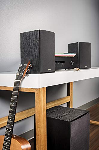 Polk Audio T15 100 Watt Home Theater Bookshelf Speakers – Hi-Res Audio with Deep Bass Response, Dolby and DTS Surround, Wall-Mountable, Pair, Black