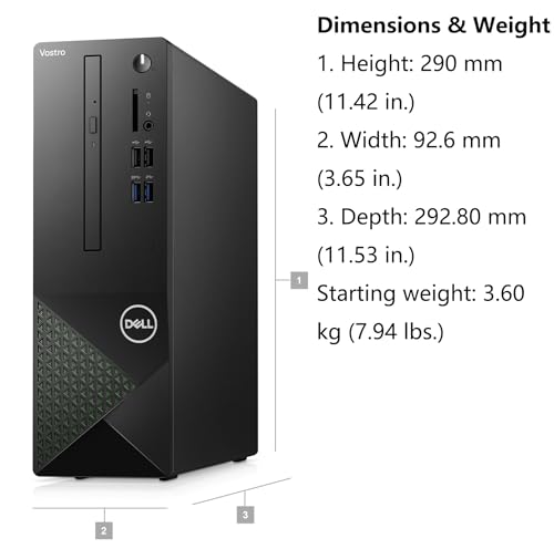 Dell Vostro 3710 SFF Small Form Factor Business Desktop Computer, 12th Gen Intel Core i3-12100 (Beat i5-10600), 16GB DDR4 RAM, 512GB PCIe SSD, DVDRW, WiFi, Bluetooth, Keyboard & Mouse, Windows 11 Pro