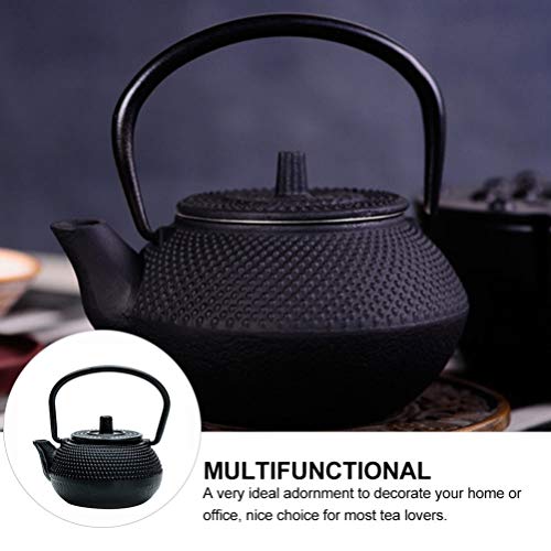 Alipis Iron Tea Kettle Tea Small Tea Kettle Cast Iron Teapot Dollhouse Furniture Model Tabletop Decoration, 2.83X2.75X1.69 in