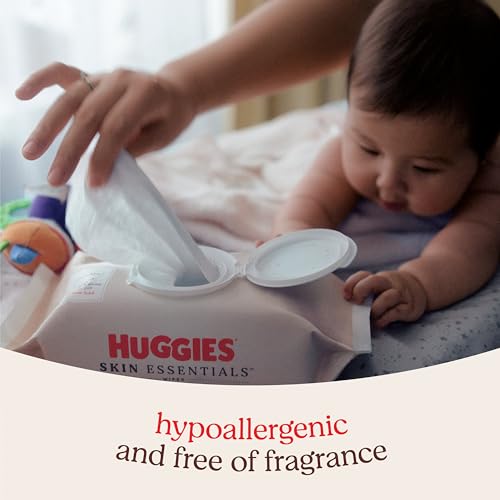 Huggies Skin Essentials Baby Wipes, Hypoallergenic, 99% Water, 6 Flip Top Packs (336 Wipes Total)