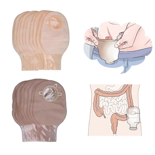 Abs Ostomy Pouch, Nonwoven Colostomy Bag One Piece Ostomy Bag Leak Proof Portable Ostomy Pouch for Ileostomy Stoma Care(New)