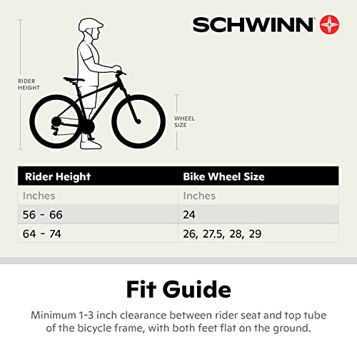 Schwinn High Timber Mountain Bike for Adult Youth Men Women Boys Girls, 24 to 29-Inch Wheels, 7 or 21-Speeds, Front Suspension, Aluminum and Steel Frame Options