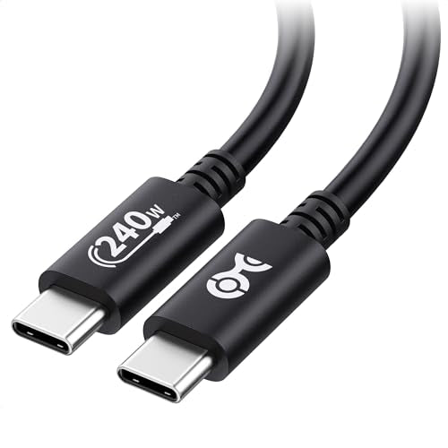 Cable Matters [USB-IF Certified 240W USB C Cable 3.3 ft in Black for MacBook Pro, iPad Pro, iPhone 15 Pro, Apple Vision Pro (140W USB C Charger Cable, USB C Charging Cable, USB 2.0, No Video)