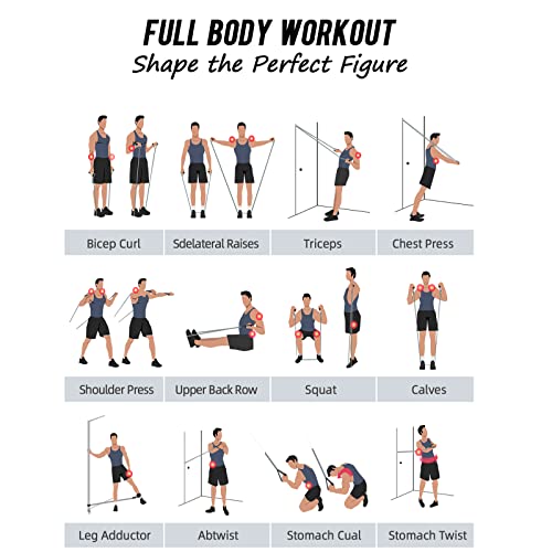 Heavy Resistance Bands for Working Out 240lbs, NITEEN Resistance Bands with Handles Weight Exercise Bands for Men Women,Workout Bands with Door Anchor and Ankle Straps Strength Training Equipment