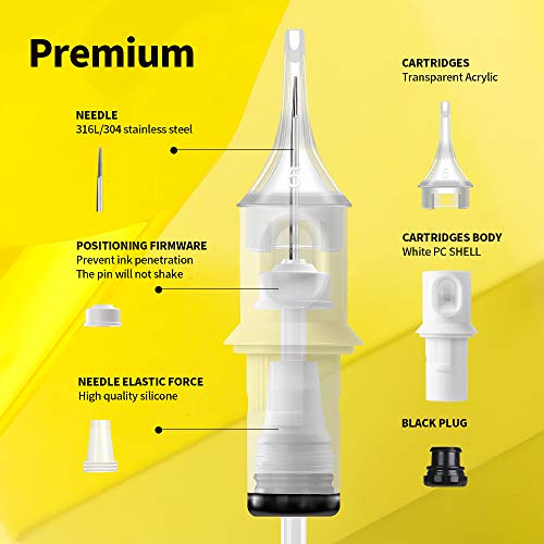 Hawink Tattoo Cartridge Needles #10 Bugpin 11 Magnum M-Taper 20PCS with Membrane Professional Disposable EN05S-20-1011M1