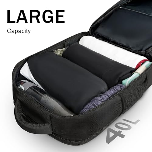 MATEIN Carry on Backpack, 40L Flight Approved Large Travel Laptop Backpack with USB Charge Port, 17 Inch Water Resistant Luggage Computer Daypack College Overnight Weekender Bag for Men & Women, Black
