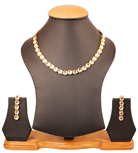 Touchstone "Contemporary Kundan Collection Indian bollywood elegant Kundan polki look light jewelry necklace set in gold tone for women