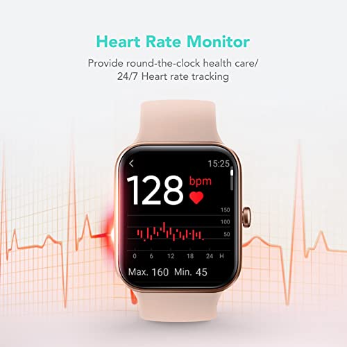 SKG Smart Watch for Women, Fitness Tracker 5ATM Swimming Waterproof, Health Monitor for Heart Rate, Blood Oxygen & Sleep, 1.7'' Touch Screen Smartwatch Fitness Watch for Android-iPhone iOS, V7