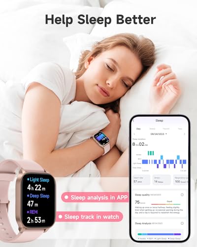 Smart Watch for Women(Answer/Make Calls), Alexa Built-in, Fitness Tracker, Heart Rate/Sleep Tracker/100 Sports/IP68 Waterproof, Smartwatch Compatible Android iPhone