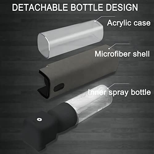 3-in-1 Touch Screen Cleaner Spray - Portable & Reusable Anti-Fingerprint Cleaning Solution for Mobile/Laptop/TV/Car Screens - Set of 3 Bottles (Grey, Blue & Pink)