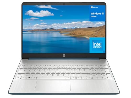 hp 15.6" Portable Laptop, HD Display, Intel Quad-Core Processor, 16GB RAM, 128GB Storage, Wi-Fi 6, Webcam, HDMI, Numeric Keypad, Windows 11 Home, Blue
