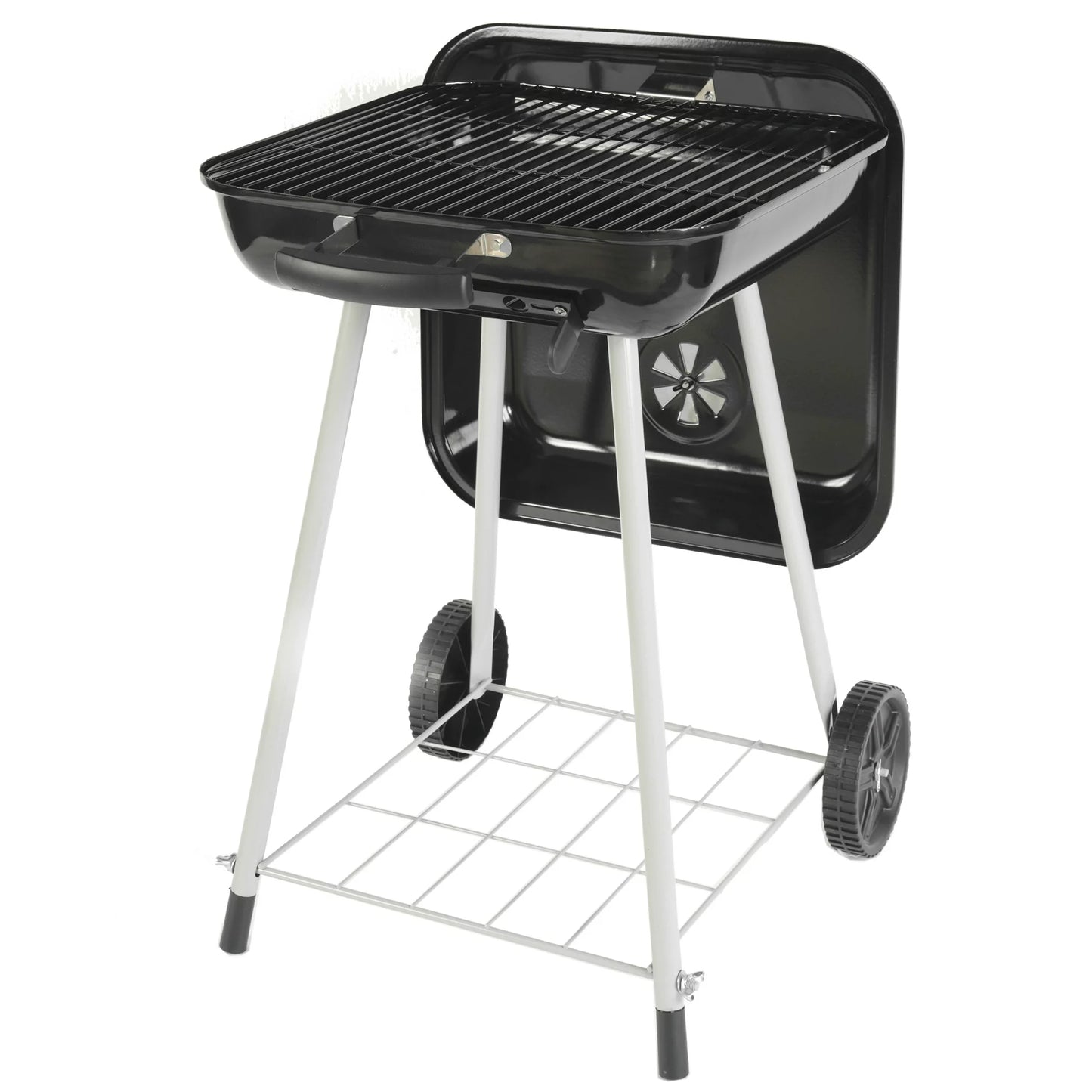 Expert Grill 17.5" Square Steel Charcoal Grill with Wheels, Black