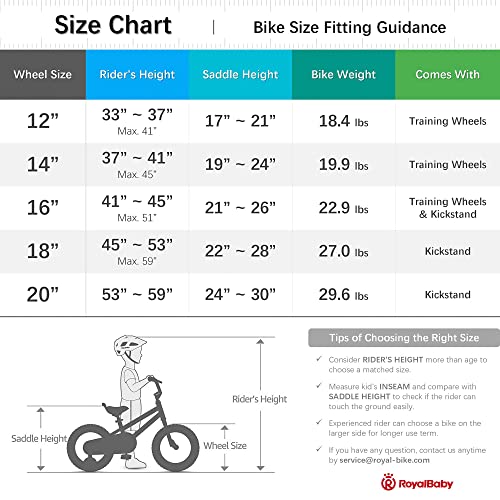 Royalbaby Freestyle Kids Bike 2 Hand Brakes 12 14 16 18 20 Inch Children's Bicycle for Boys Girls Age 3-12 Years