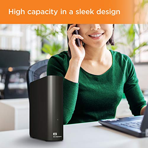 Western Digital 6TB Elements Desktop USB 3.0 external hard drive for plug-and-play storage - WDBWLG0060HBK-NESN