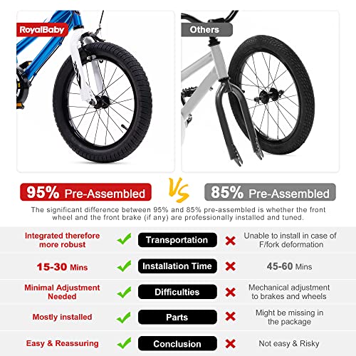 Royalbaby Freestyle Kids Bike 2 Hand Brakes 12 14 16 18 20 Inch Children's Bicycle for Boys Girls Age 3-12 Years