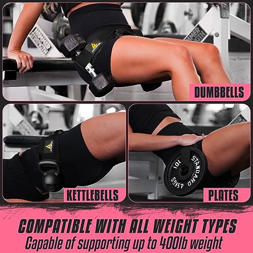 Exercise Hip Thrust Belt for Weights, Glute Workout Equipment, Adjustable Hip Thrust Belt for Dumbbells, Glute Trainer for Home Workouts with Extra Padding, Booty Builder