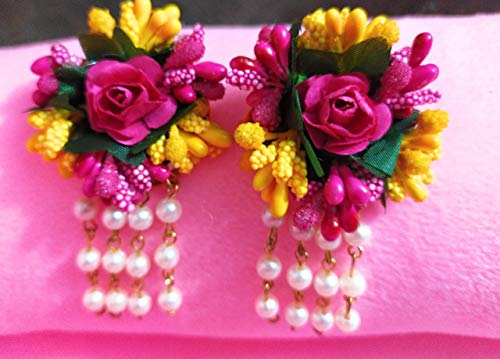 C&G INDIA Flower Designer Jewellery Set For Women And Girls Mehandi Haldi Bridal Baby Shower Marriage