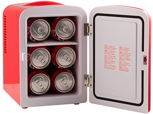 Uber Appliance UB-CH1-RED, Skin Care, Beauty, Makeup, Cosmetics Storage | Skincare Bedroom | Portable Mini Fridge Cooler and Warmer, 9 x 7 x 10.5 inches, Red