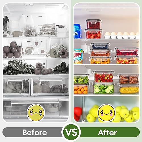 36-Piece Food Storage Containers with Lids(18 Containers & 18 Lids), Plastic Food Containers for Pantry & Kitchen Storage and Organization, BPA-Free, Leak Proof, Reusable with Labels & Pen