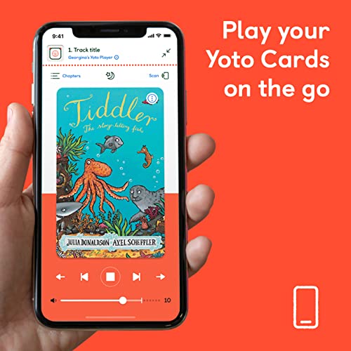 Yoto Mini (2024 Edition) + Make Your Own Card – Kids Screen-Free Bluetooth Audio Player, All-in-1 Travel Device Plays Stories Music Podcast Radio Ok-to-Wake Clock, Use as Speaker or with Headphones