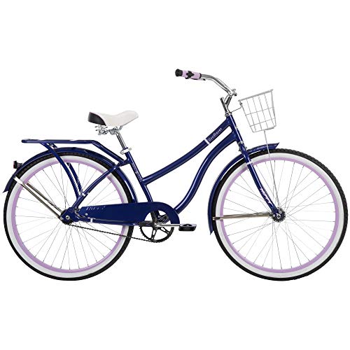 Huffy Cruiser Bike, Fairmont or Woodhaven Model, 20/24/26 Inch Sizes, Perfect for Casual Rides, Ergonomic Upright Design, Fenders Prevent Spray, Rear Rack and Basket Available, Simple Coaster Brakes