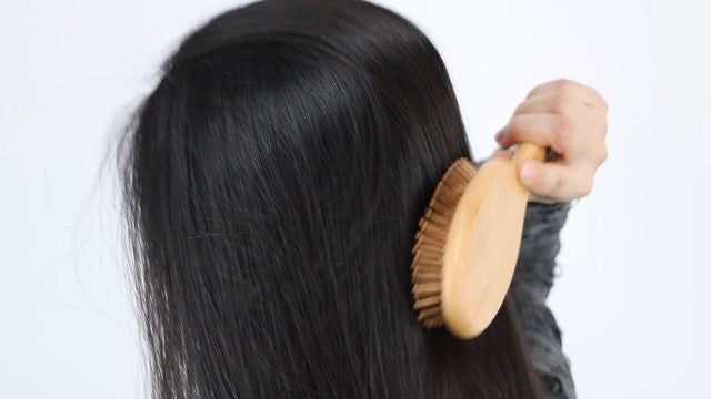 MRD Hair Brush Set, Natural Bamboo Comb Paddle Detangling Hairbrush, Wide-tooth and tail comb No Bristle, suit for Women Men and Kids Thick/Thin/Curly/Dry Hair Gift kit Yellow