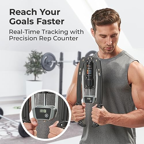 Lifepro Arm Exercise Hydraulic Power Twister Arm and Chest Exerciser - Chest Expander and Arm Workout Exercise Machine Adjustable 22-440lbs, Bicep Strengthener, Chest Workout Equipment Torsion Bar