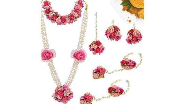 Artificial Jewelry Necklace with Earrings for Women/Girls - Fashion Jewellery Set for Wedding Party