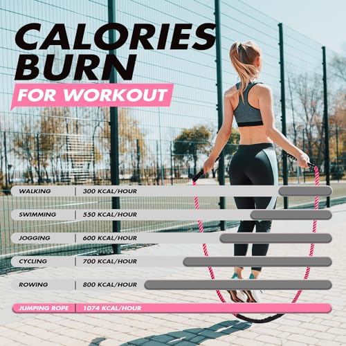 Weighted Jump Rope for Fitness, 1.5lb 2.5lb 3.5lb Heavy Skipping Rope for Women Men, Adult Exercise Battle Ropes for Home Gym, Improve Strength and Building Muscle, Total Body Workout Equipment