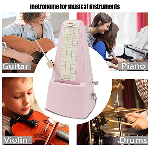 Mechanical Metronome, Universal Metronome for Piano, Guitar, Violin, and Other Instruments (Standard, Pink)