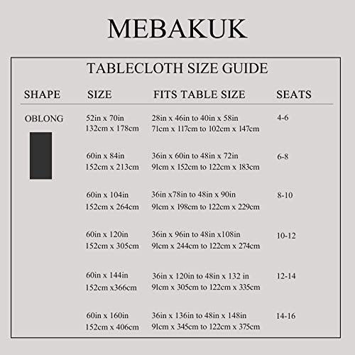 Mebakuk Rectangle Table Cloth Linen Farmhouse Tablecloth Waterproof Anti-Shrink Soft and Wrinkle Resistant Decorative Fabric Table Cover for Kitchen (Flaxen, 52" x 70" (4-6 Seats))